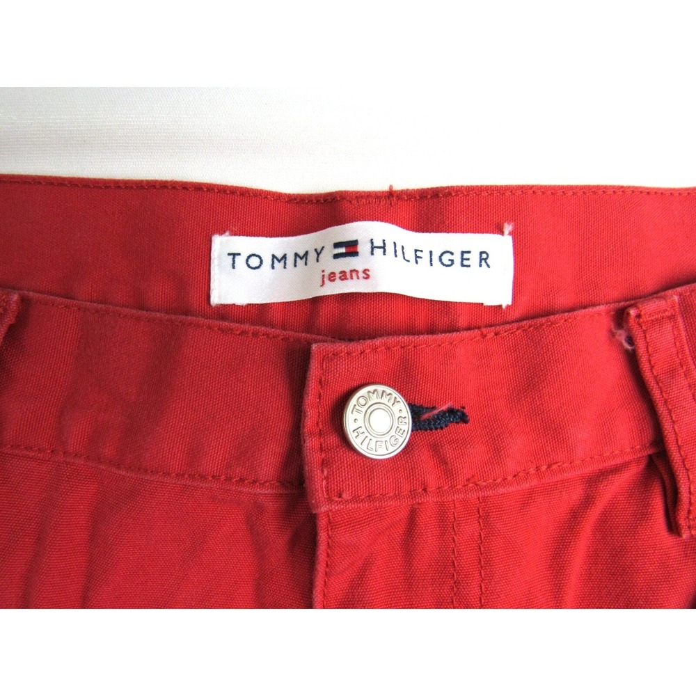 VTG Tommy Hilfiger Jeans Carpenter Capri Red High Rise Women's Size 10 - Picture 2 of 10